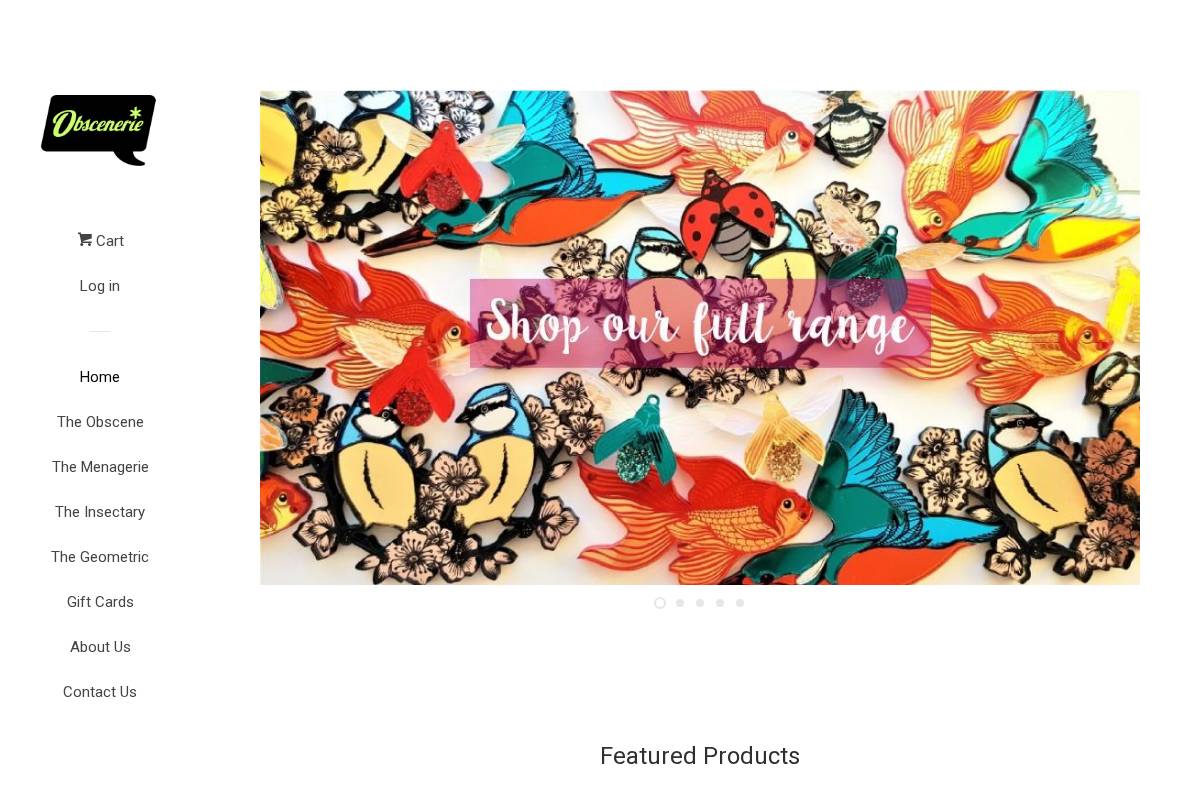 obscenerie.com homepage screenshot