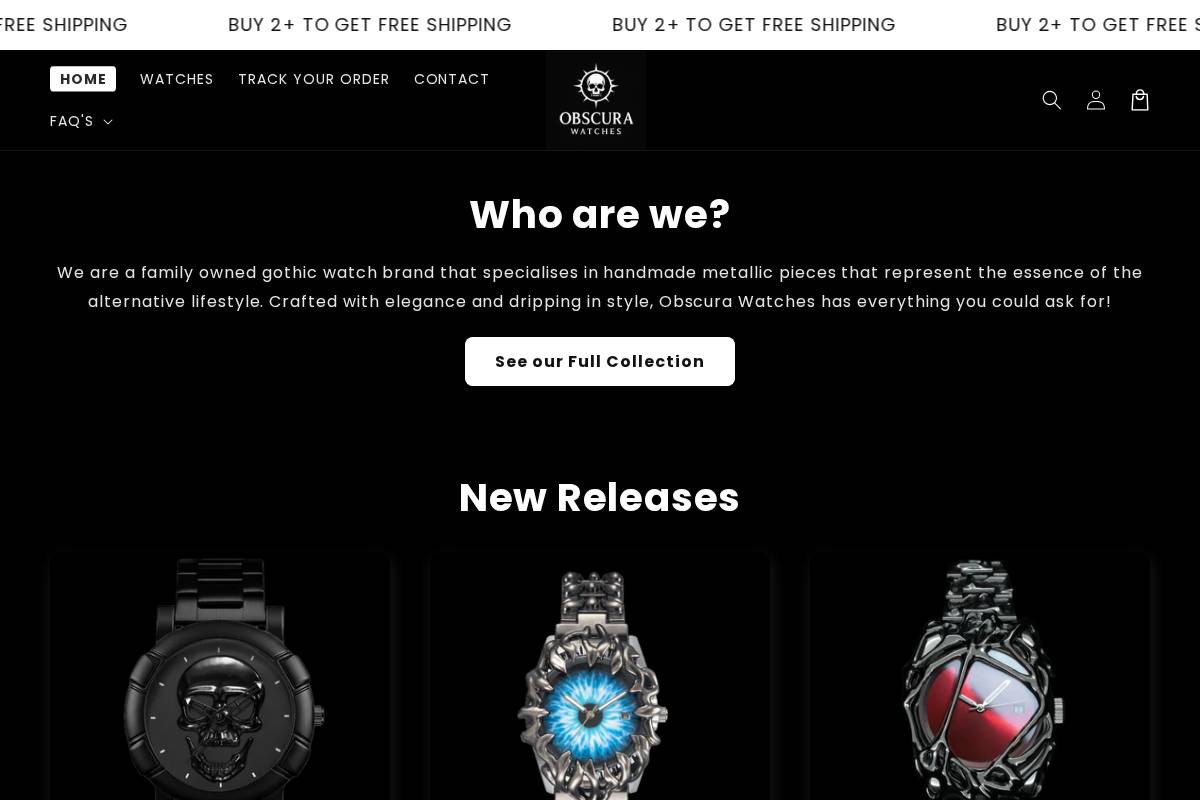 Obscurawatches homepage screenshot