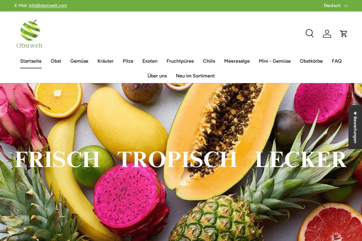 Obstwelt homepage screenshot