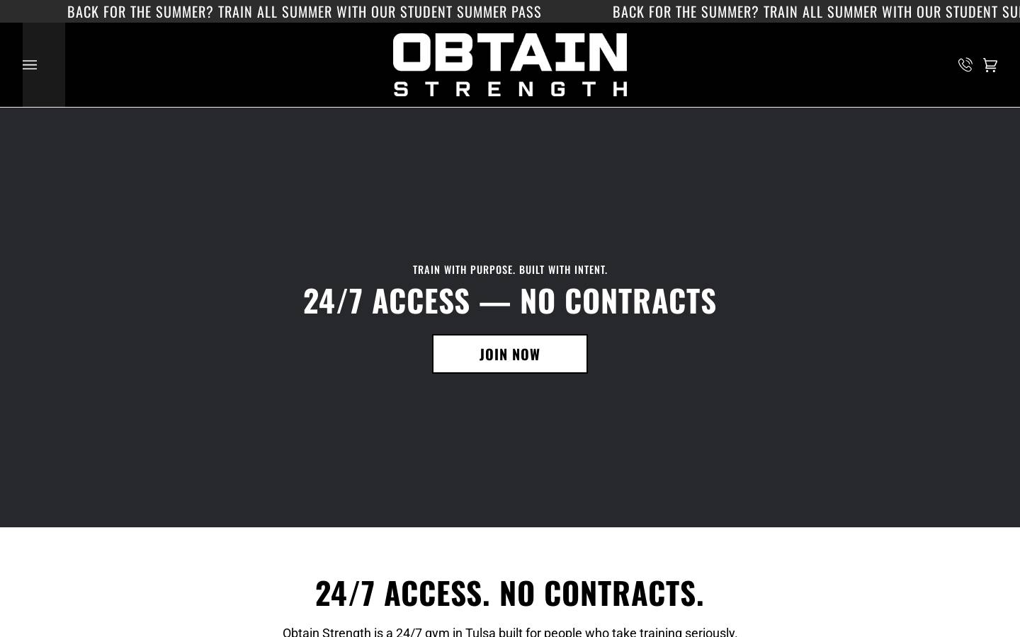 obtainstrength.com homepage screenshot