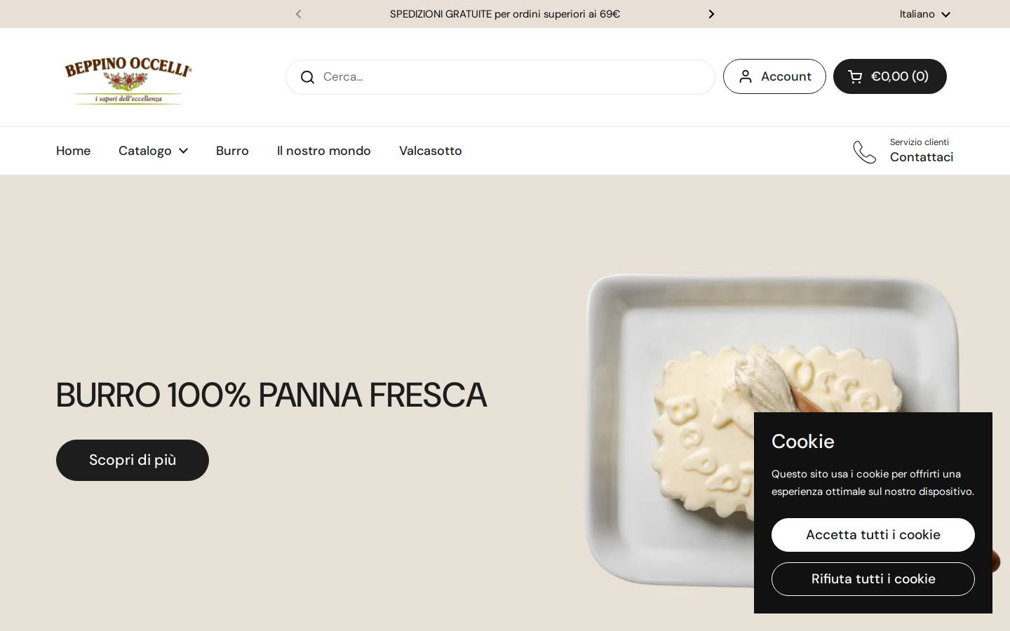 occelli.it homepage screenshot