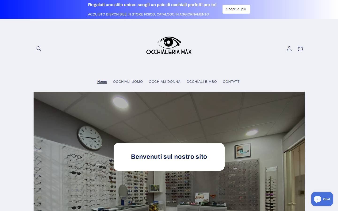 occhialeriamax.com homepage screenshot