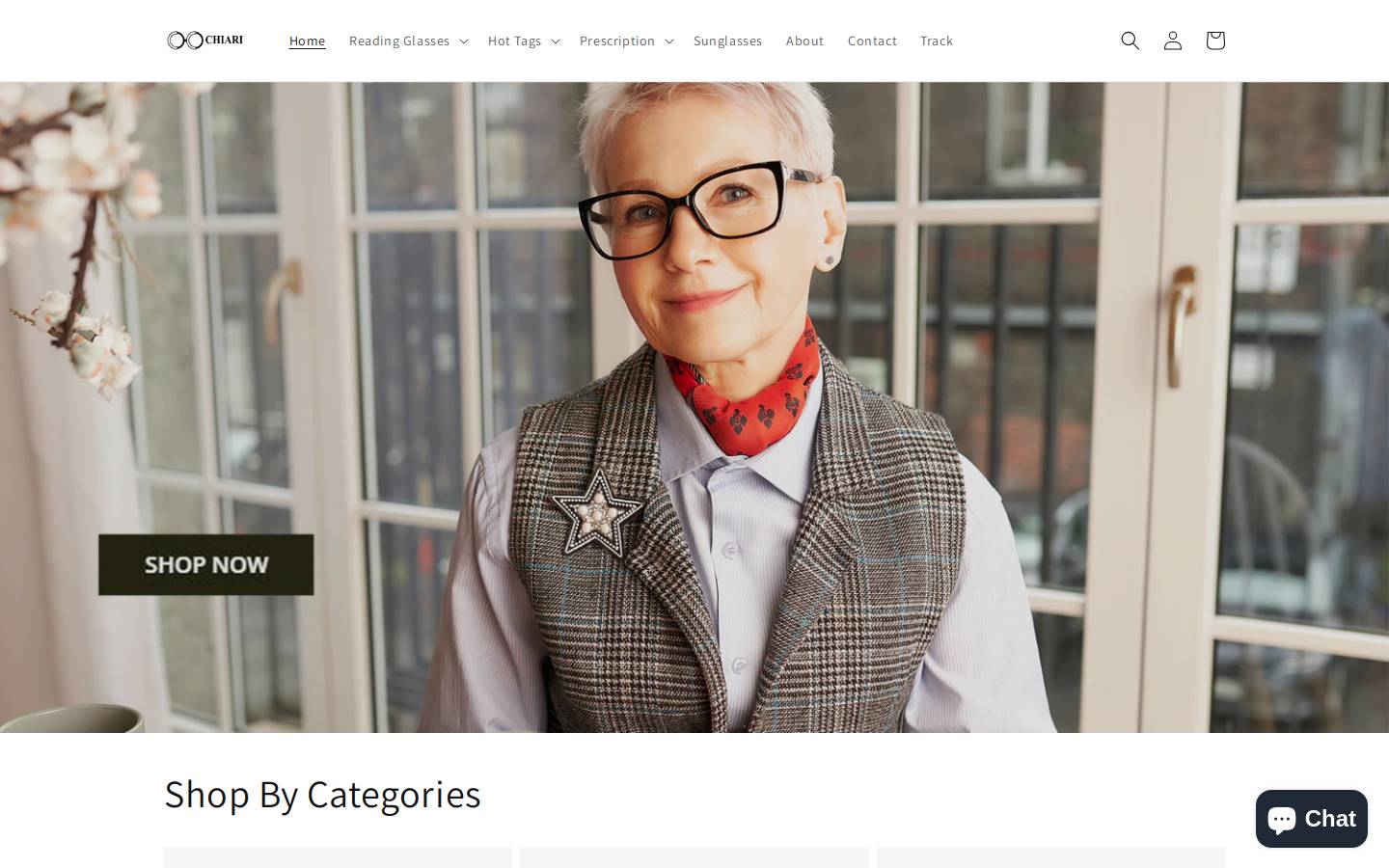 occichiarieyewear.com homepage screenshot