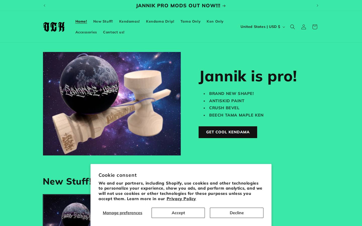 occultkendamas.com homepage screenshot