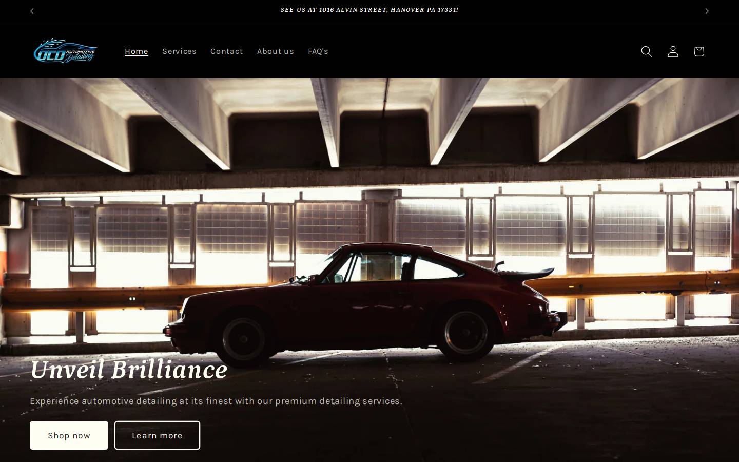 ocdautomotivedetailing.com homepage screenshot