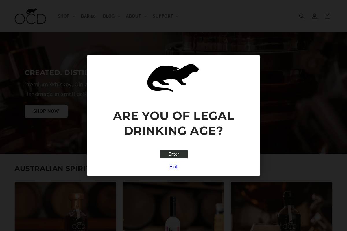 ocdistilling.com homepage screenshot