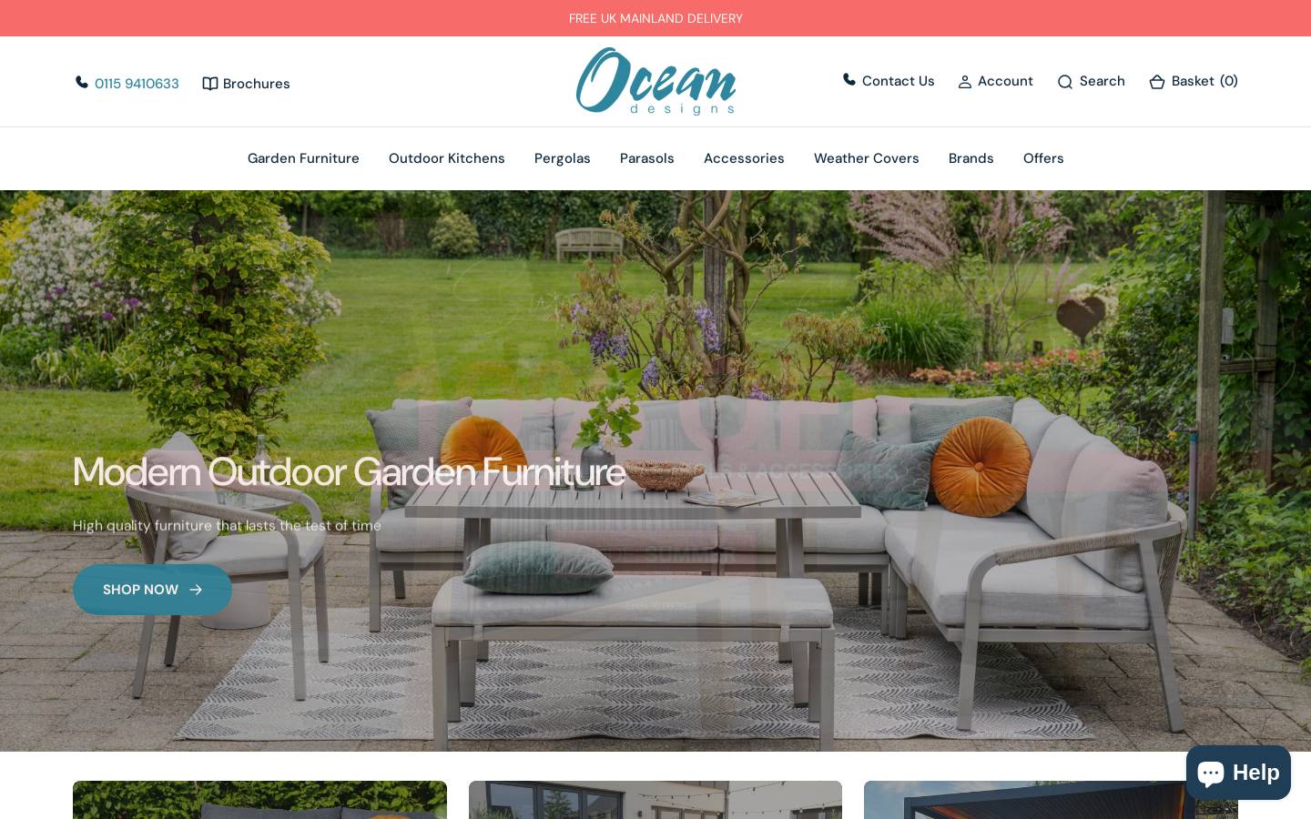 Ocean Designs homepage screenshot