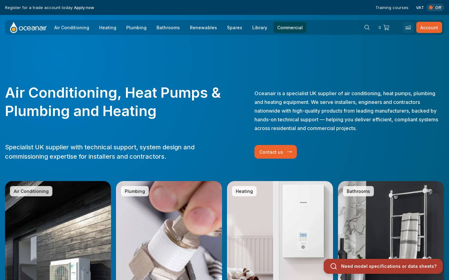 oceanairuk.com homepage screenshot