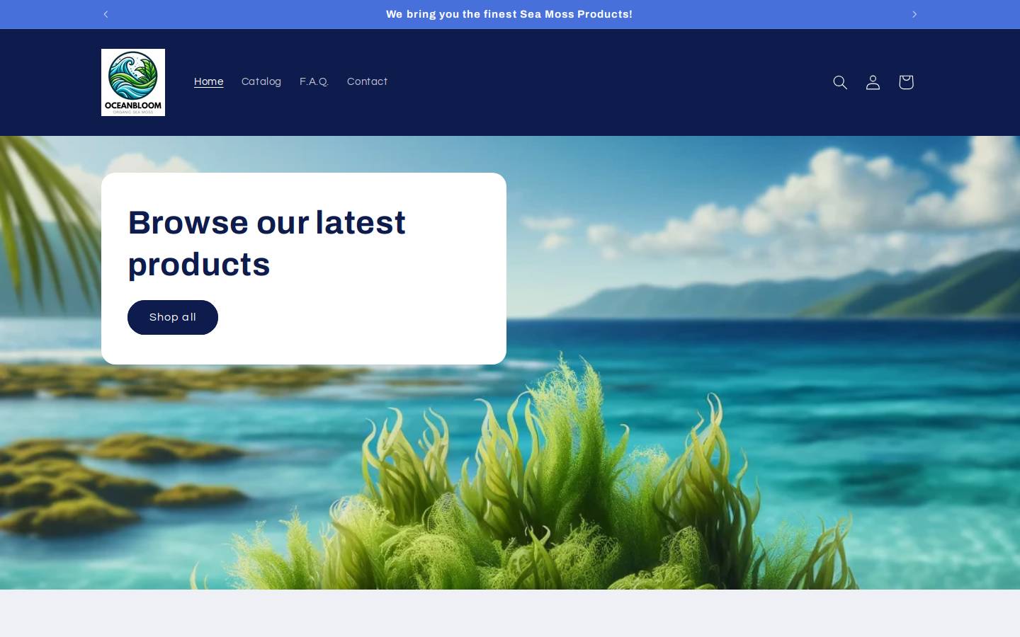 oceanbloomseamoss.com homepage screenshot
