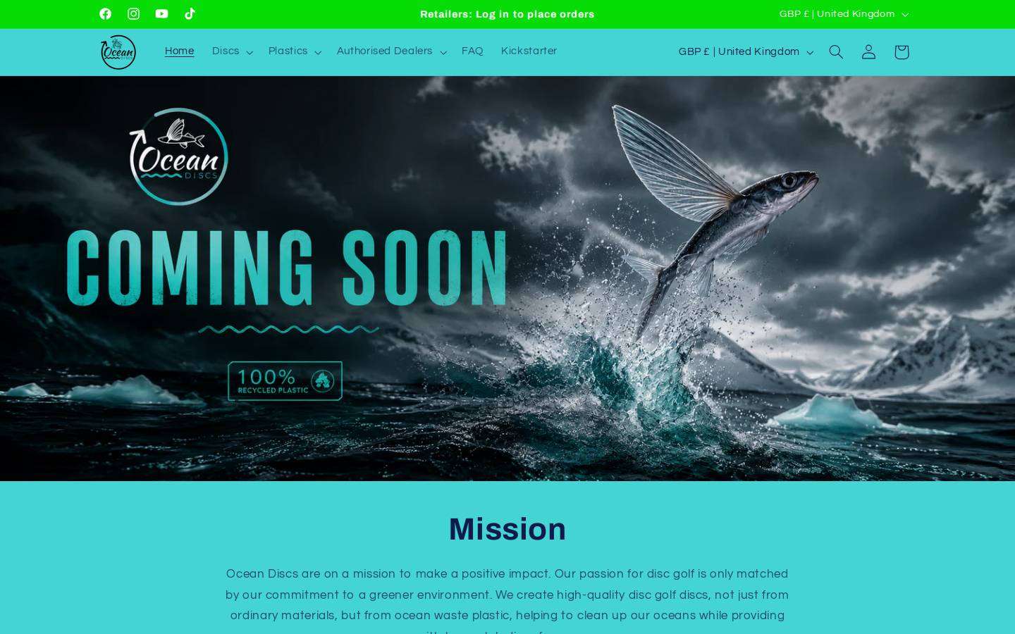 oceandiscs.com homepage screenshot