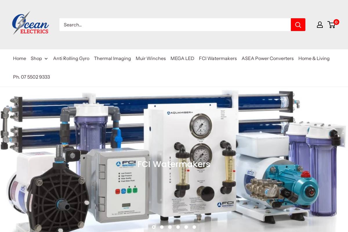 oceanelectrics.com.au homepage screenshot