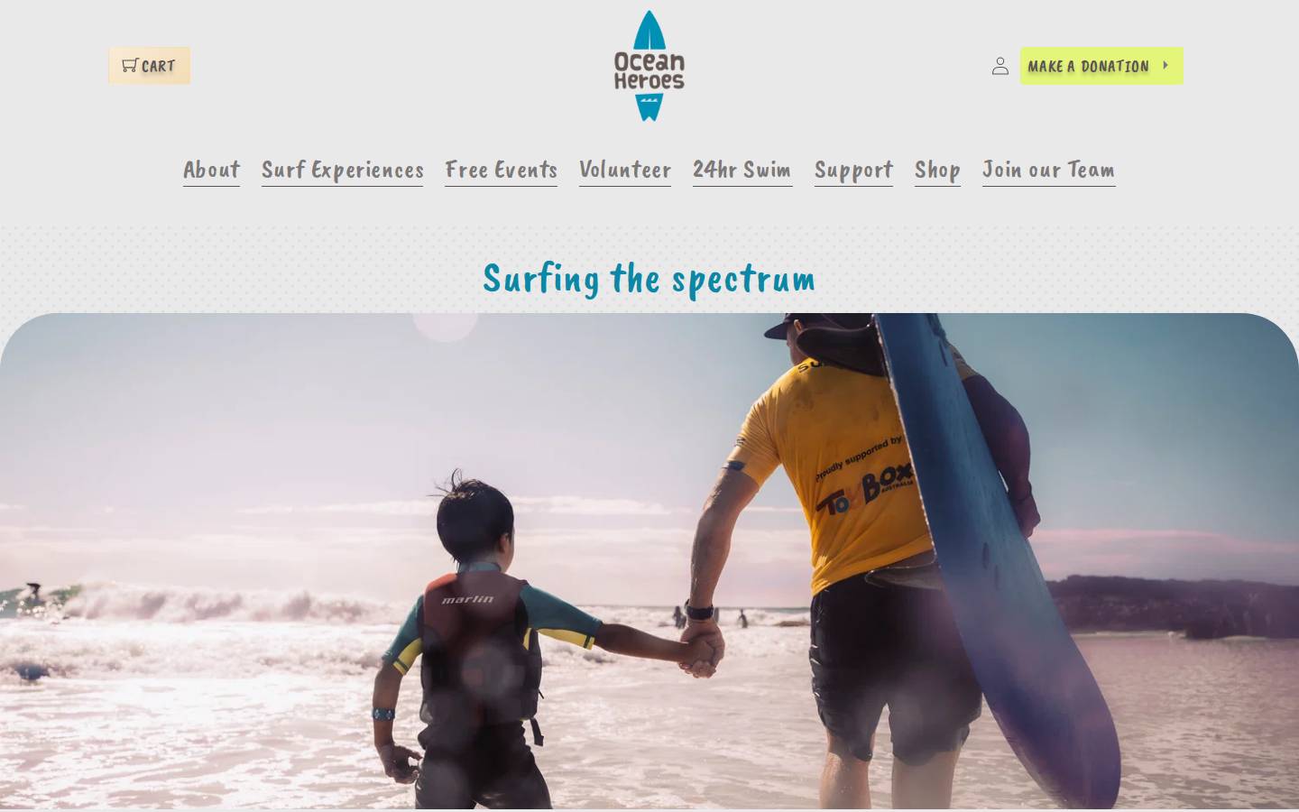 oceanheroes.com.au homepage screenshot