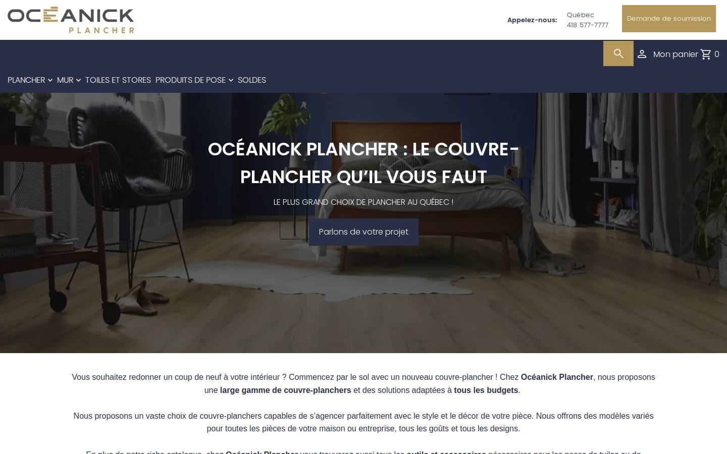 oceanickplancher.com homepage screenshot