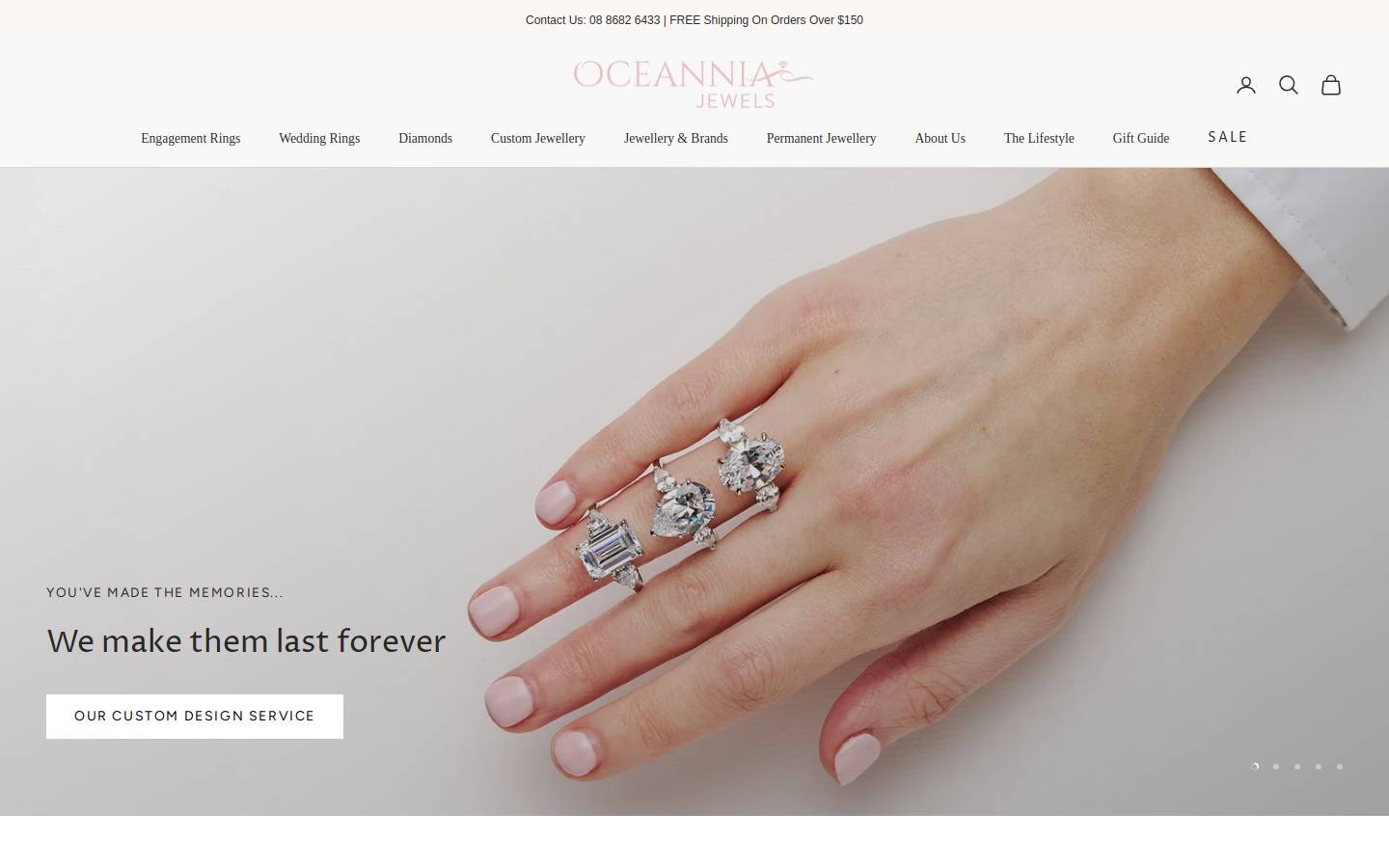 oceanniajewels.com.au homepage screenshot