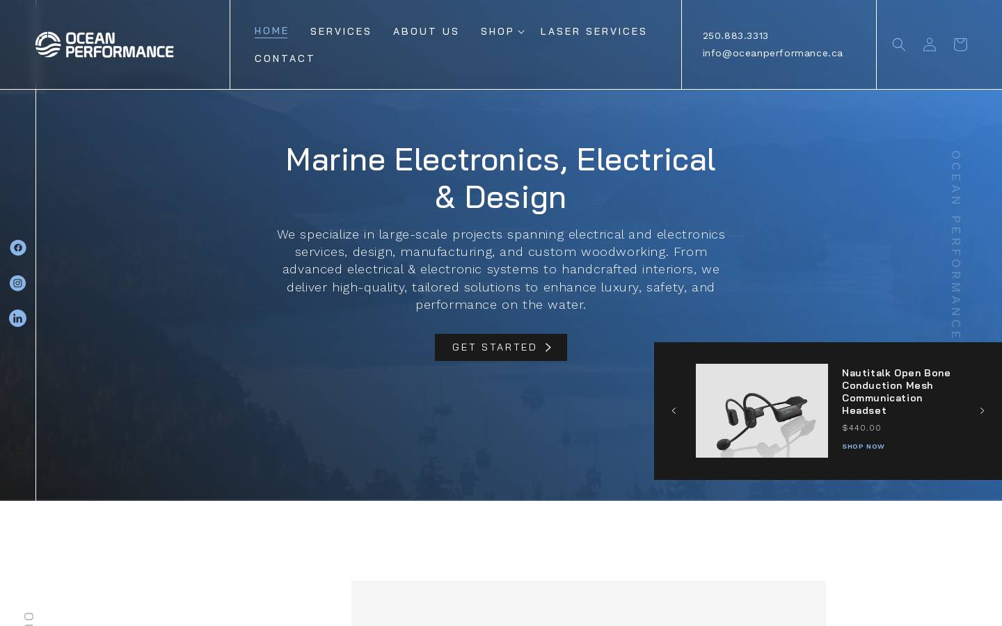 oceanperformance.ca homepage screenshot