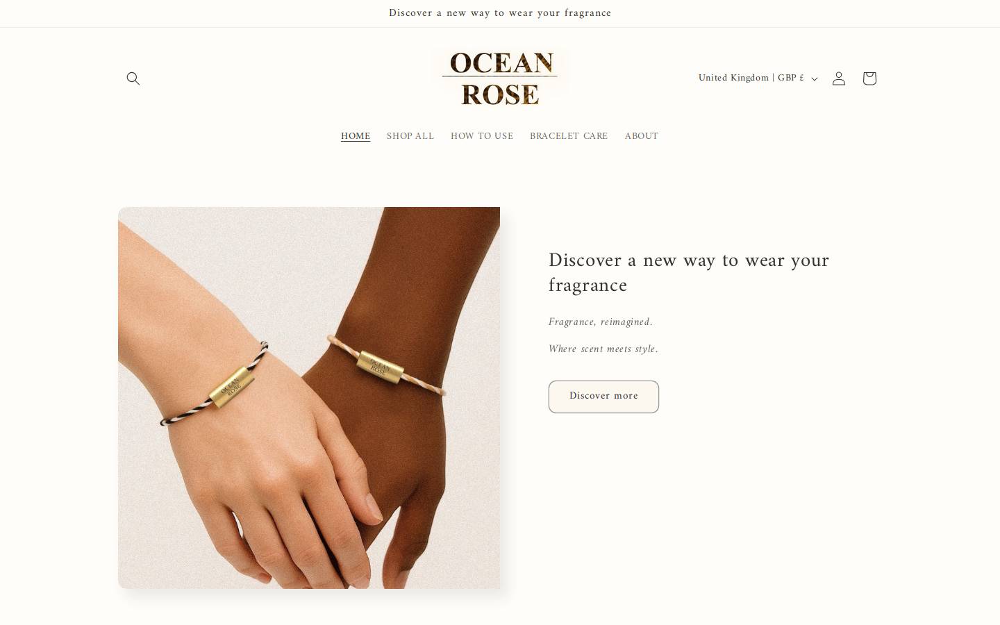 oceanroseofficial.com homepage screenshot