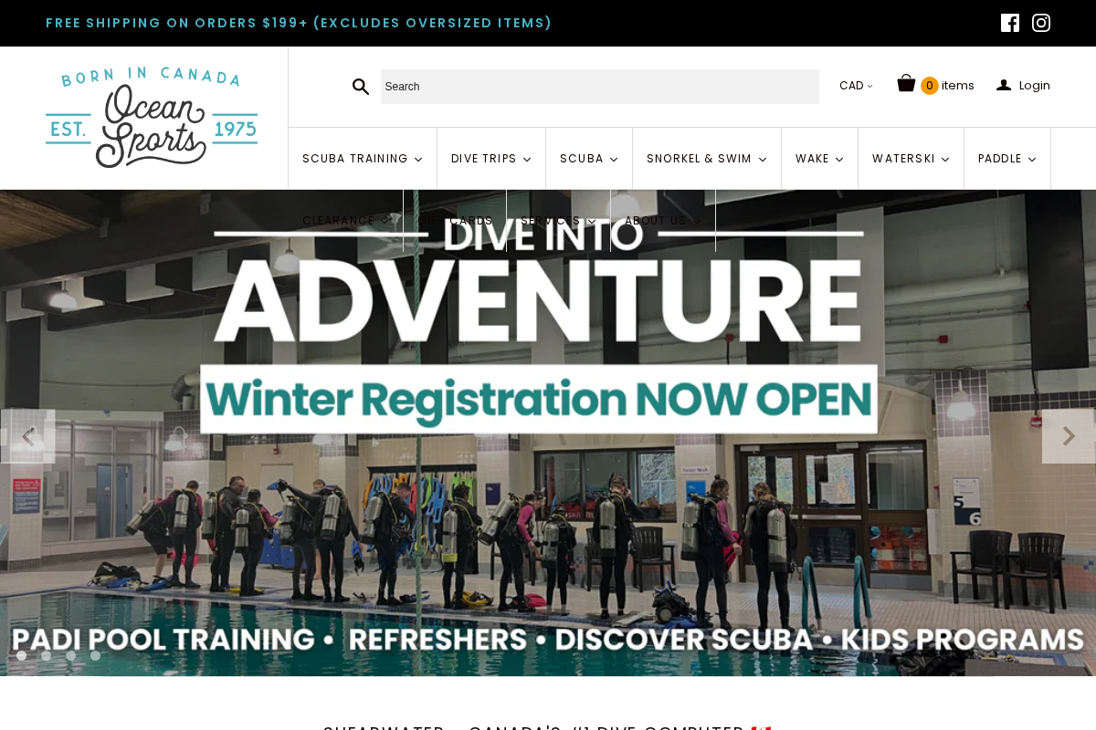 Ocean Sports homepage screenshot