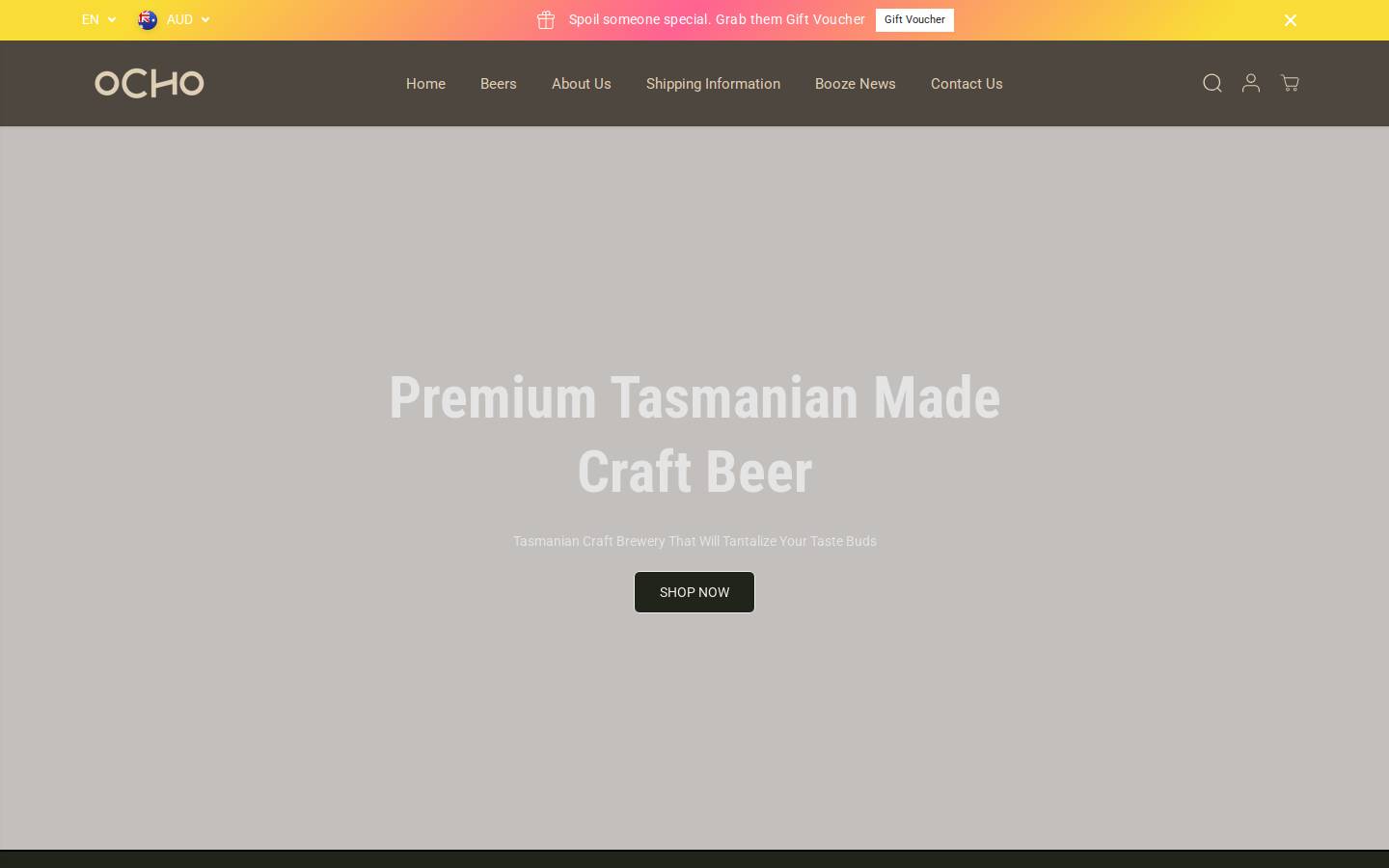 ochobeer.com.au homepage screenshot