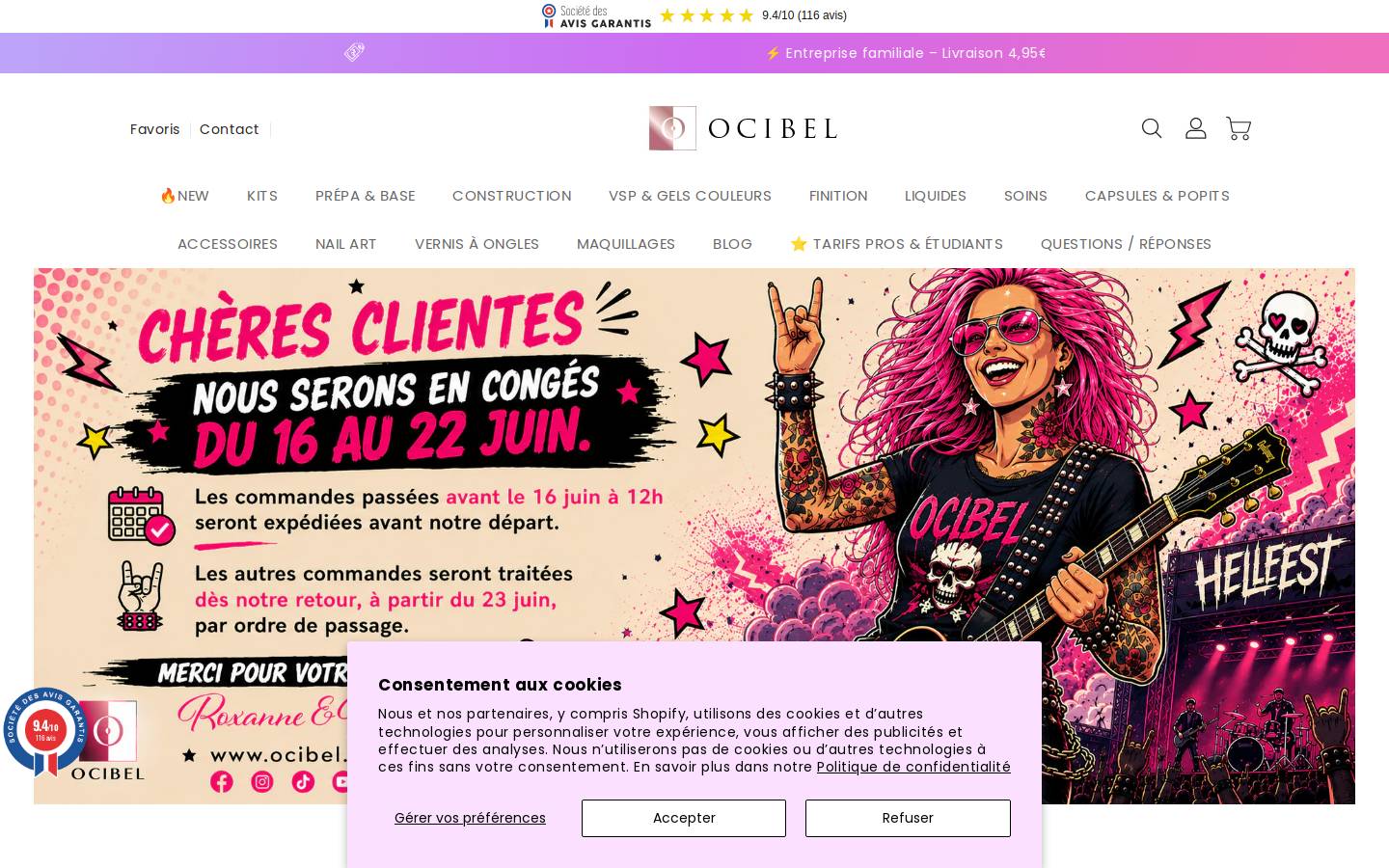Manucure Ocibel homepage screenshot