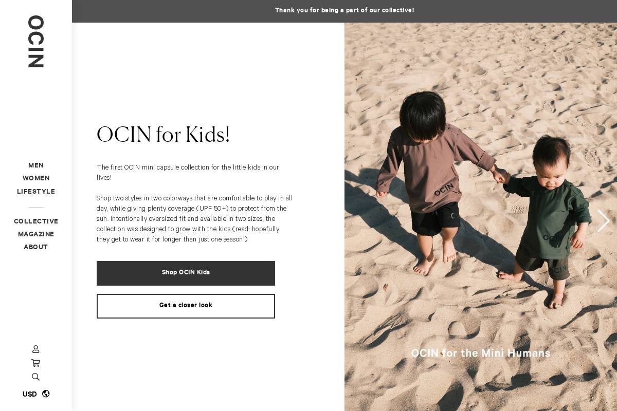 ocin.co homepage screenshot