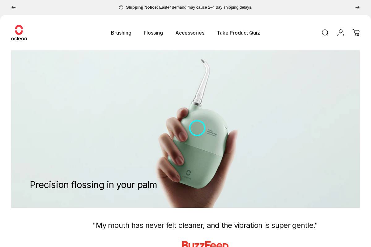 oclean.com homepage screenshot