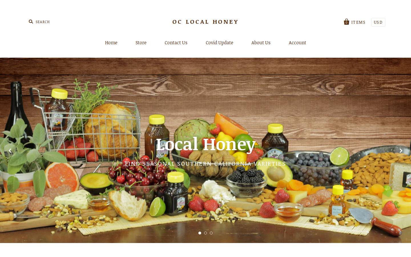 oclocalhoney.com homepage screenshot