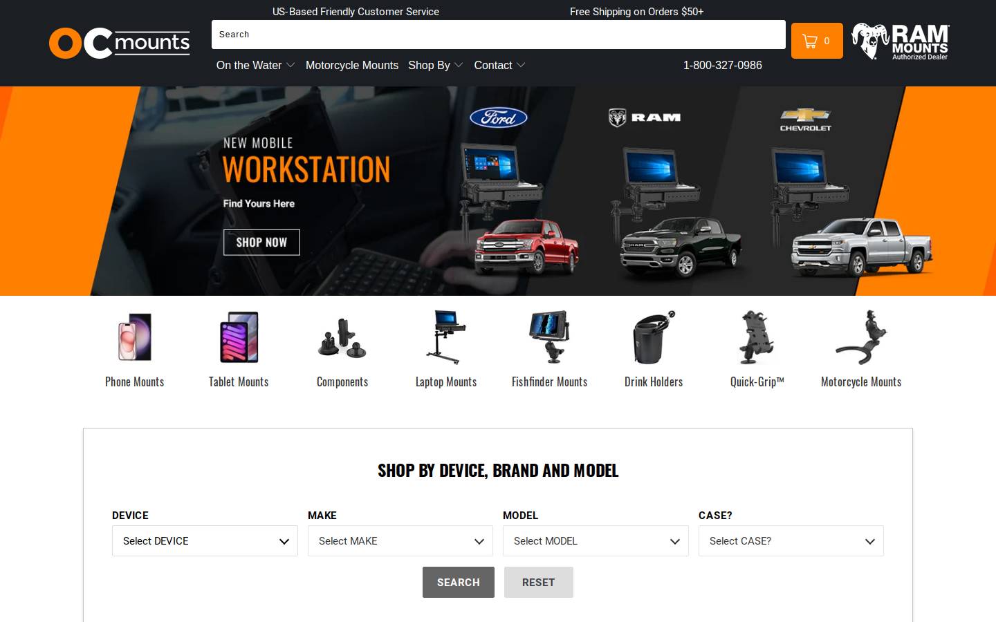 ocmounts.com homepage screenshot