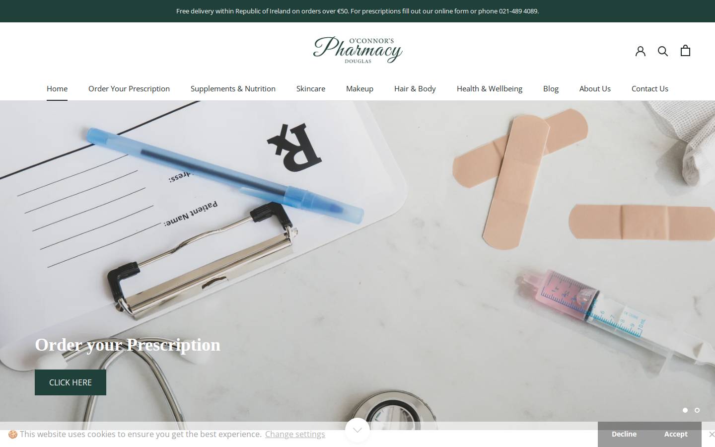 oconnorspharmacydouglas.com homepage screenshot