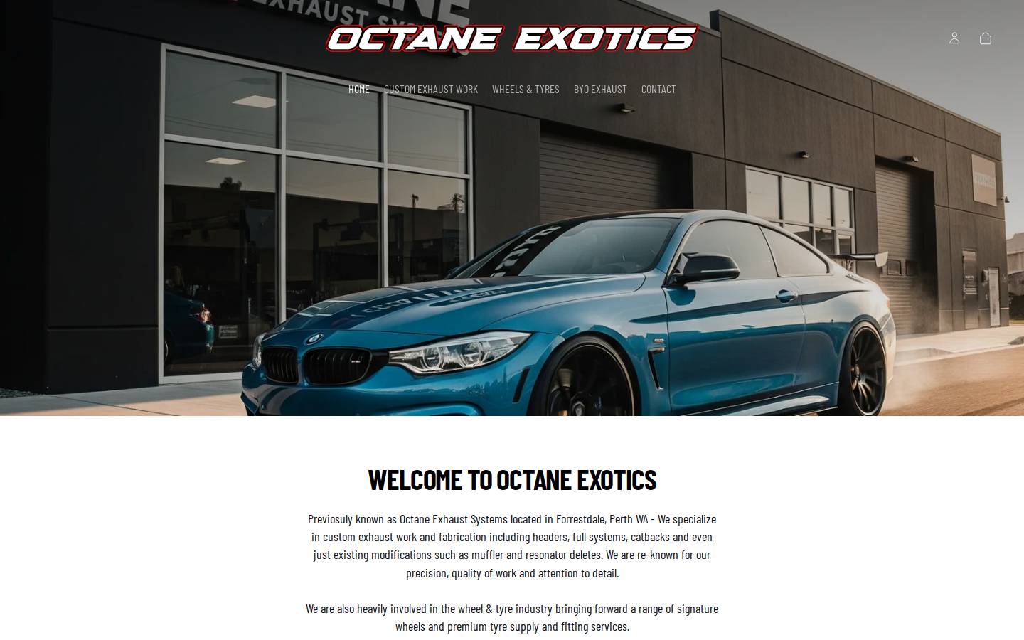 octaneexotics.com homepage screenshot