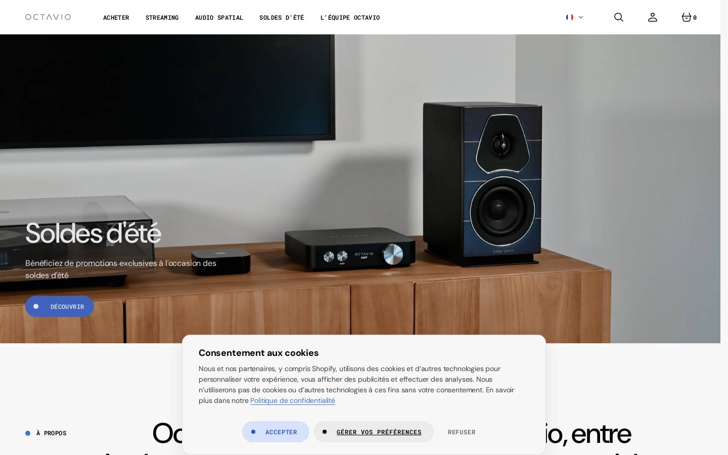 Octavio homepage screenshot