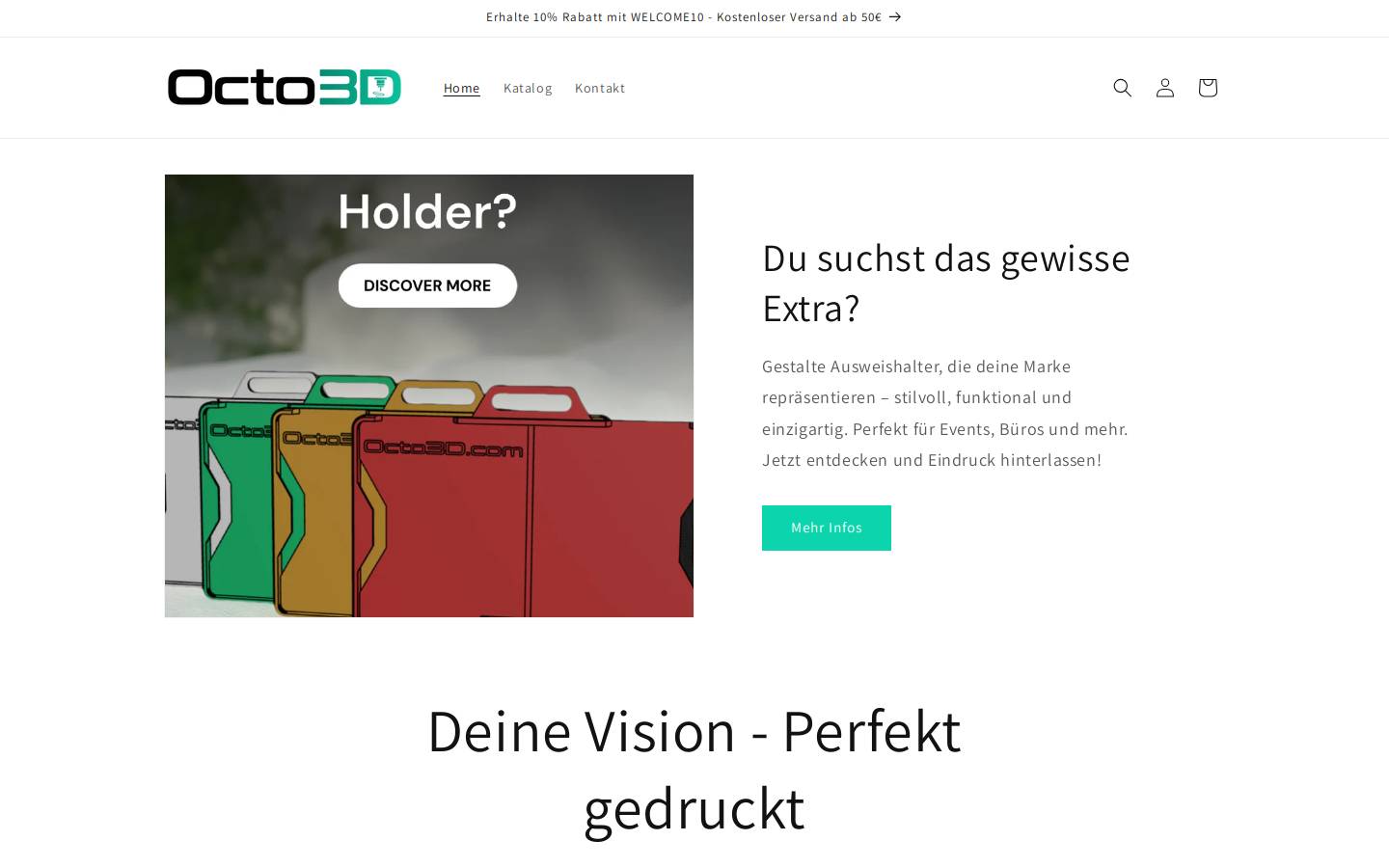octo3d.com homepage screenshot