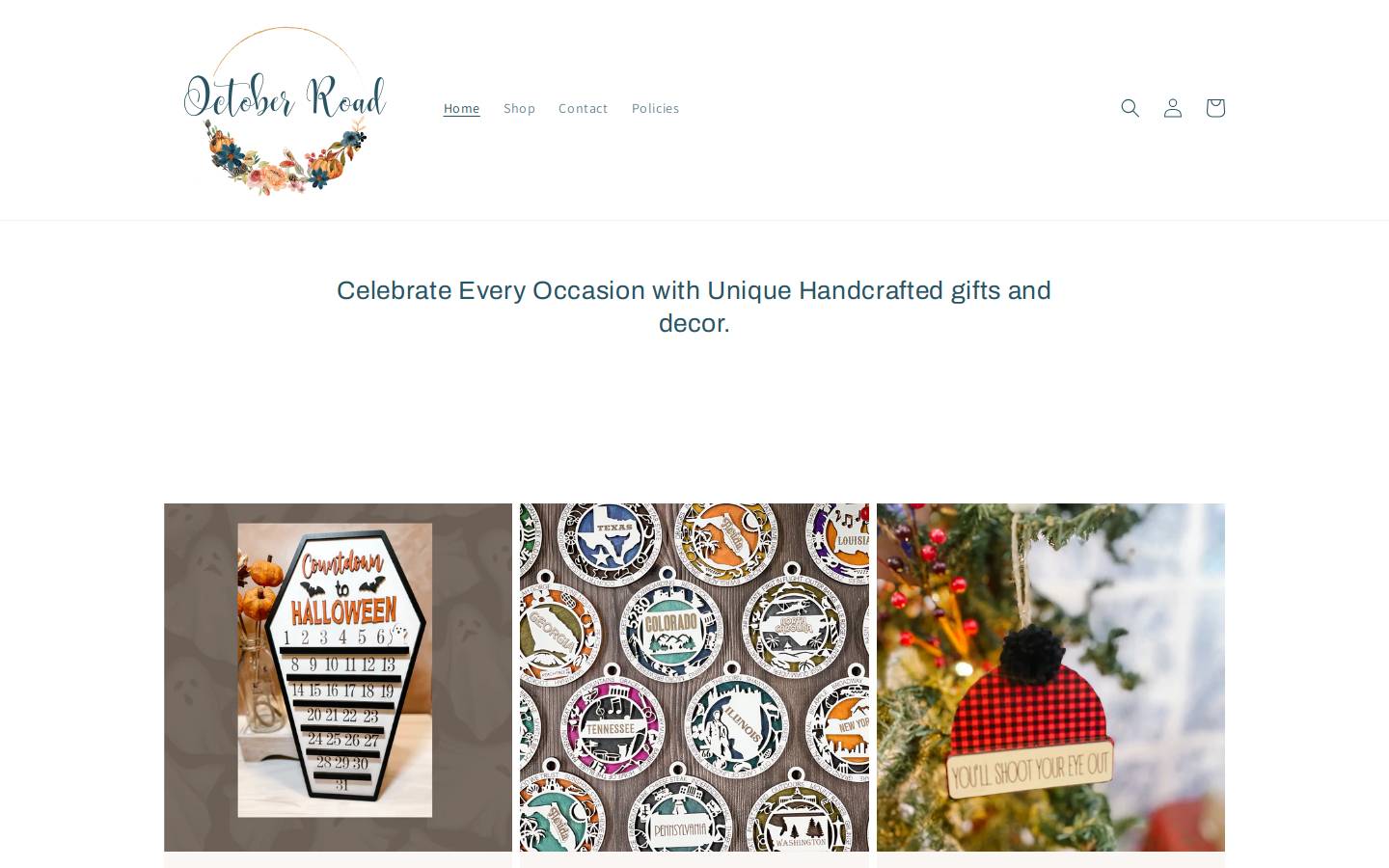 octoberroaddecor.com homepage screenshot