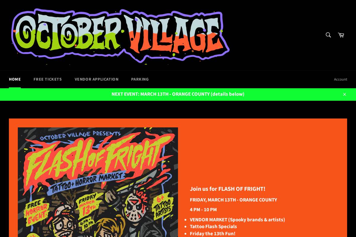 octobervillage.com homepage screenshot