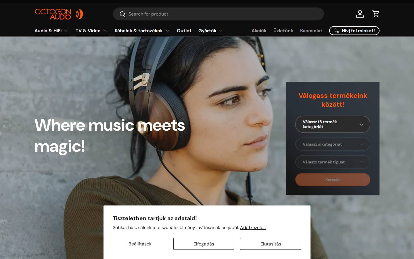 octogonaudio.hu homepage screenshot