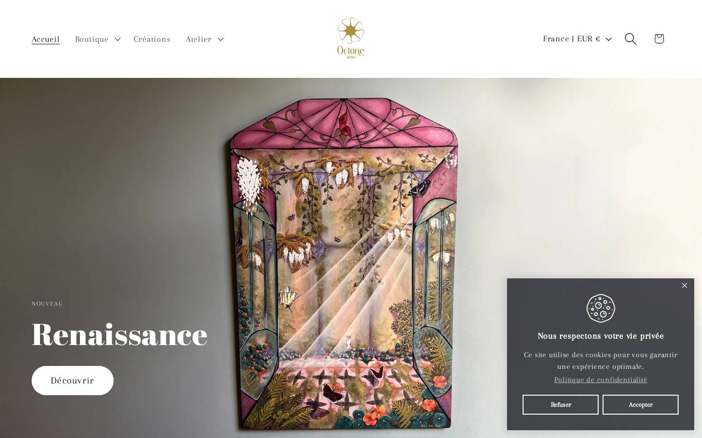 octoneatelier.fr homepage screenshot