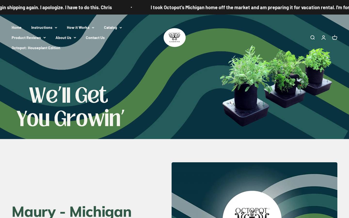 octopot.com homepage screenshot