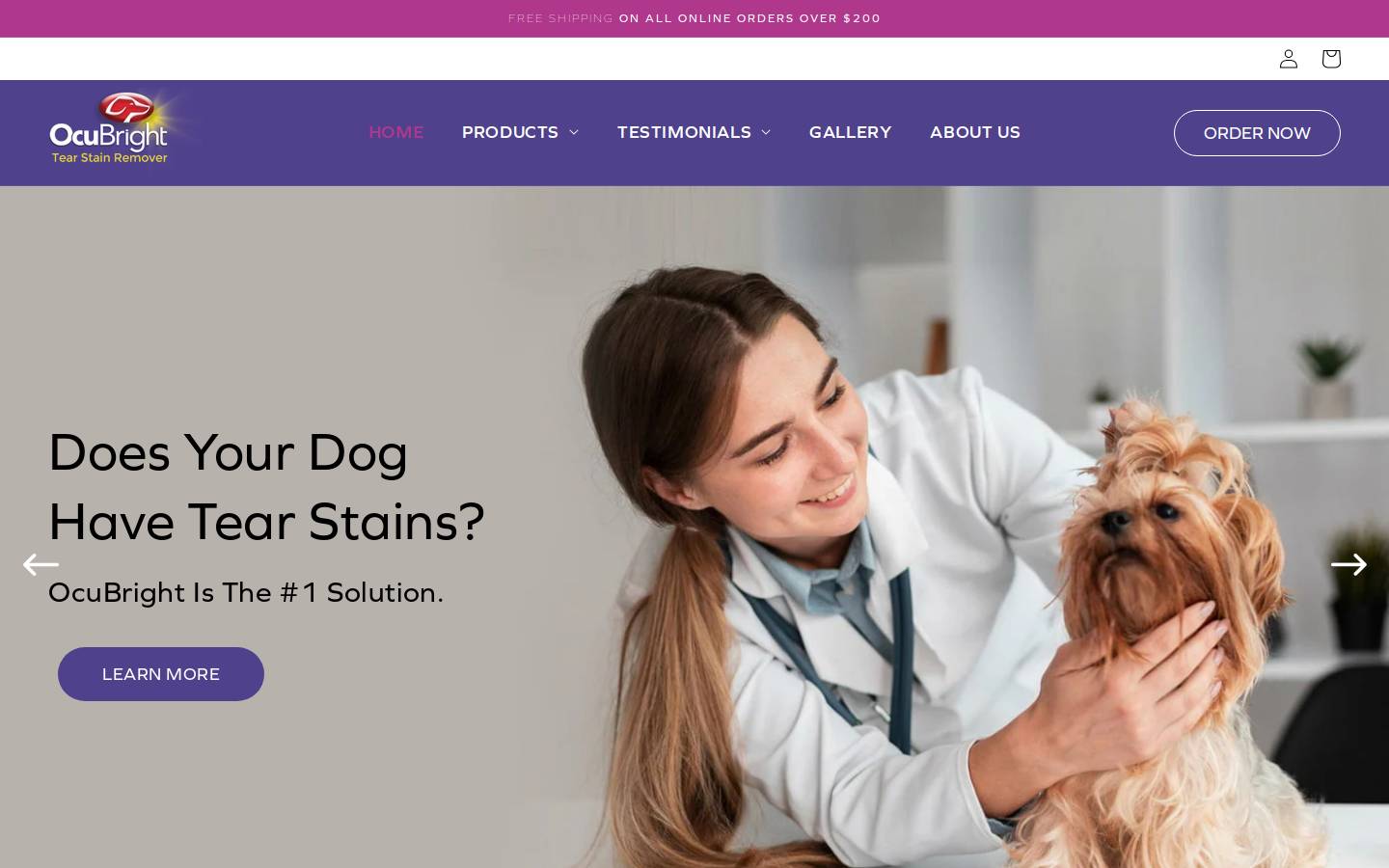 ocubright.com homepage screenshot