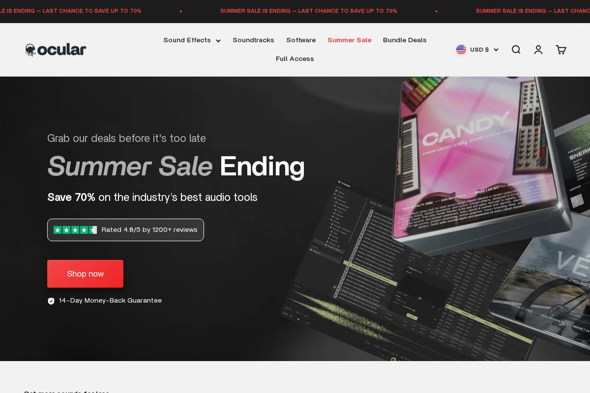 ocularsounds.com homepage screenshot