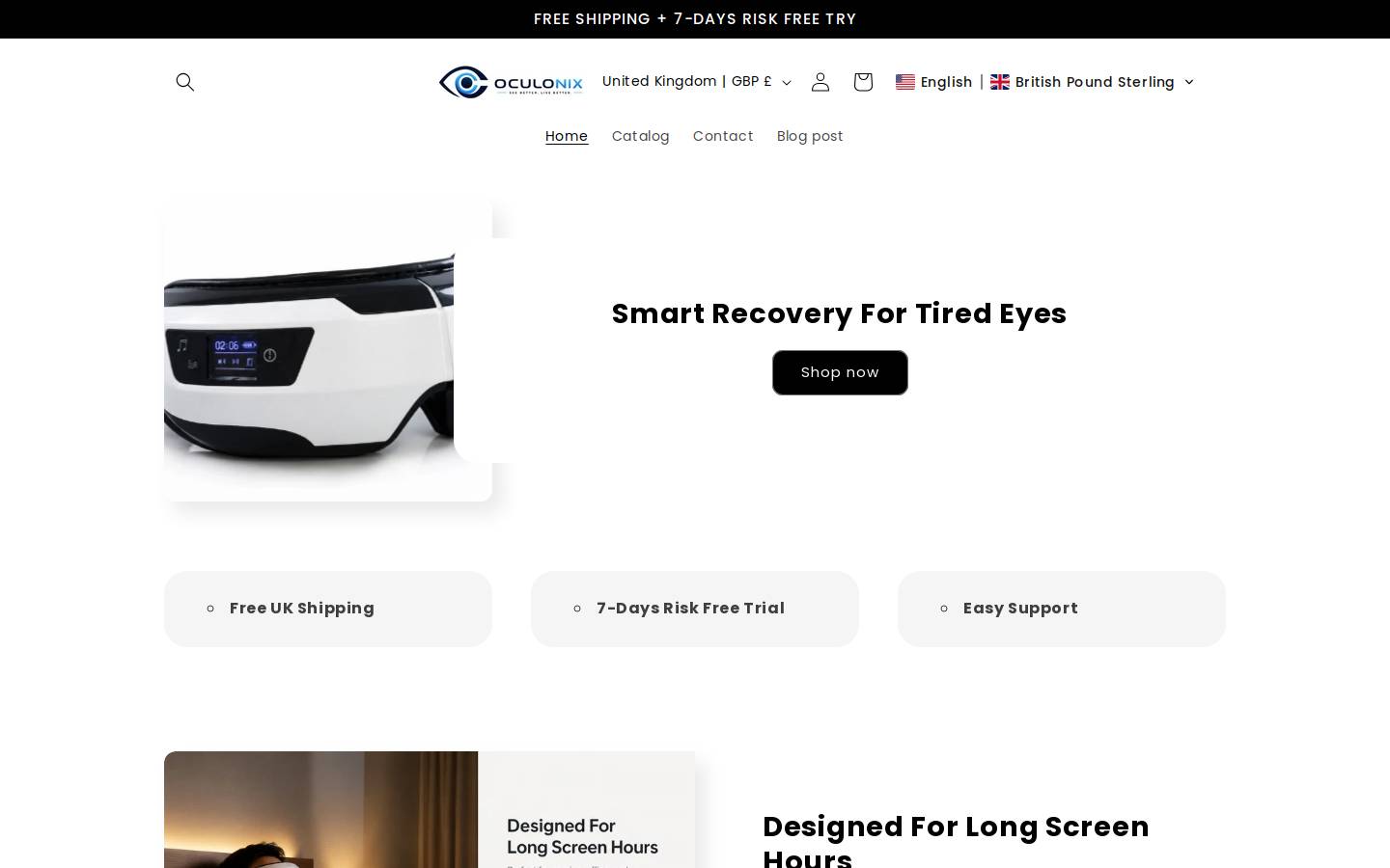 oculonix.com homepage screenshot