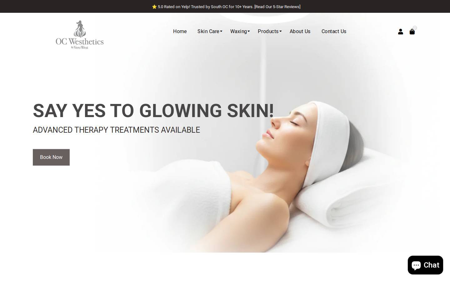 ocwesthetics.com homepage screenshot