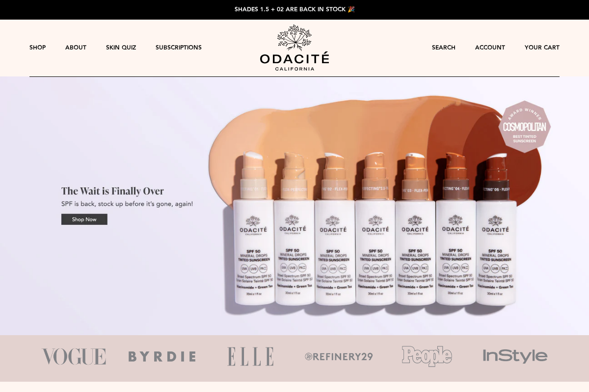 Odacité homepage screenshot