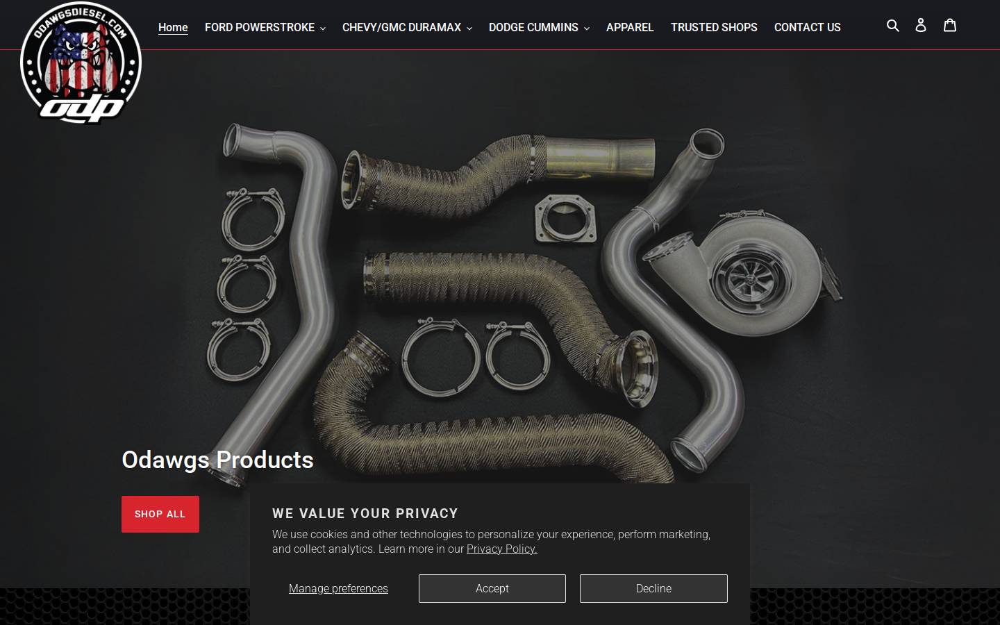 odawgsdiesel.com homepage screenshot