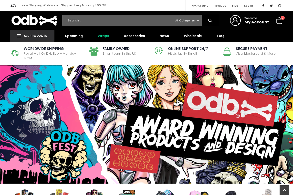 ODB Wraps homepage screenshot
