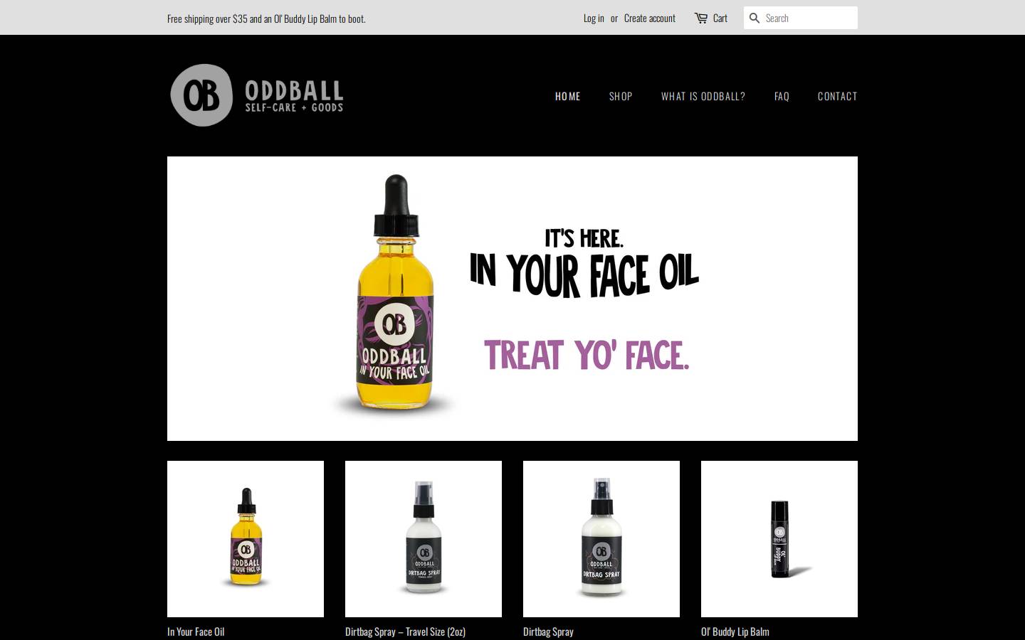 oddballselfcare.com homepage screenshot