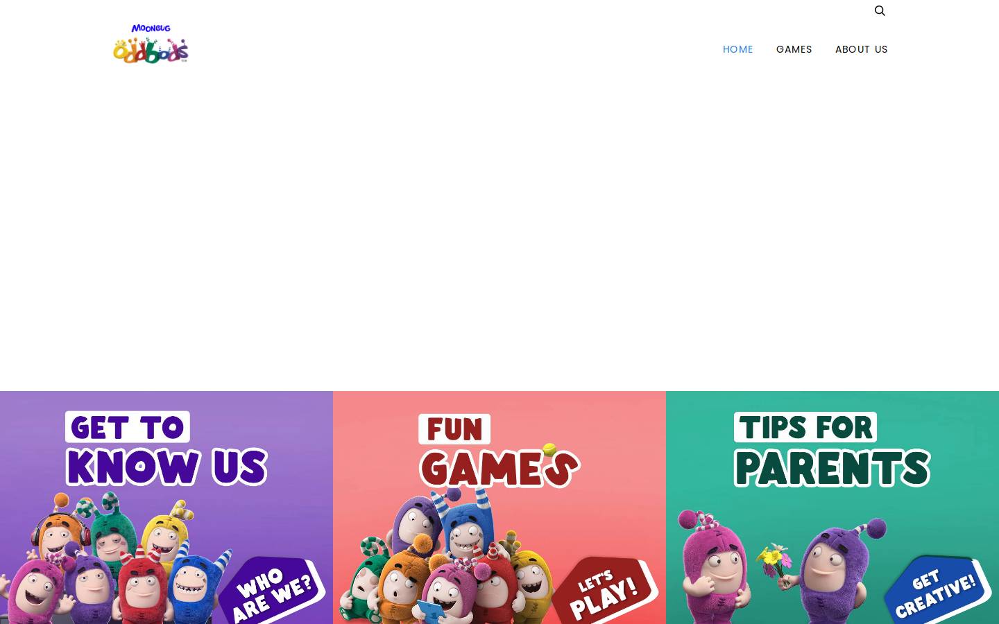 oddbods.com homepage screenshot