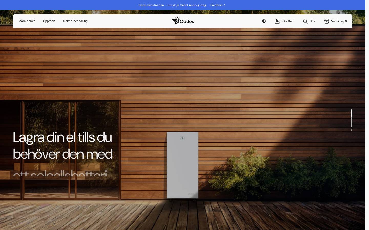 Oddes AB homepage screenshot