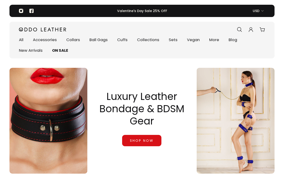 Oddo Leather homepage screenshot