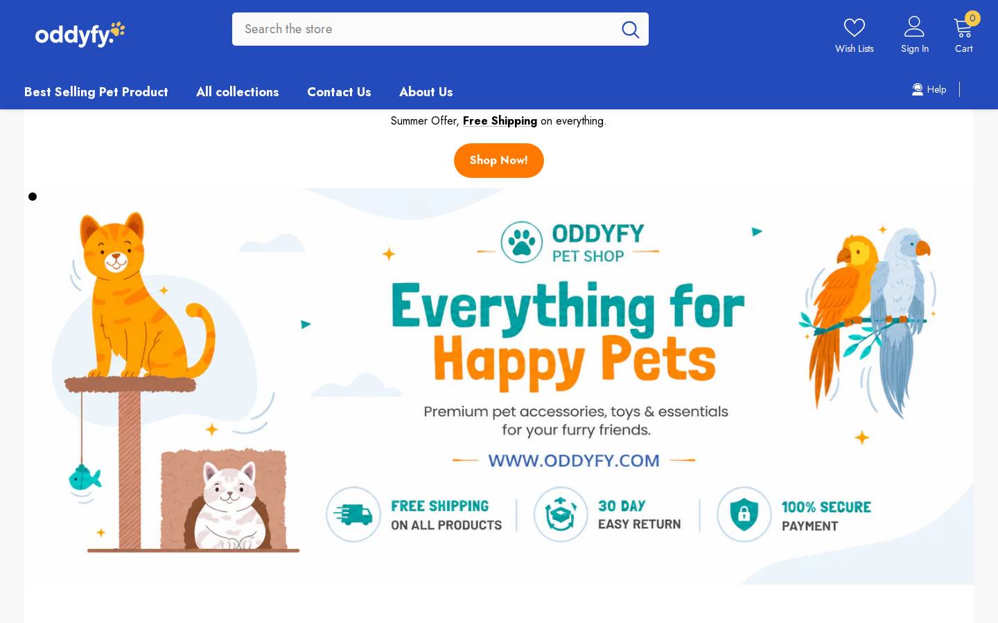 oddyfy.com homepage screenshot