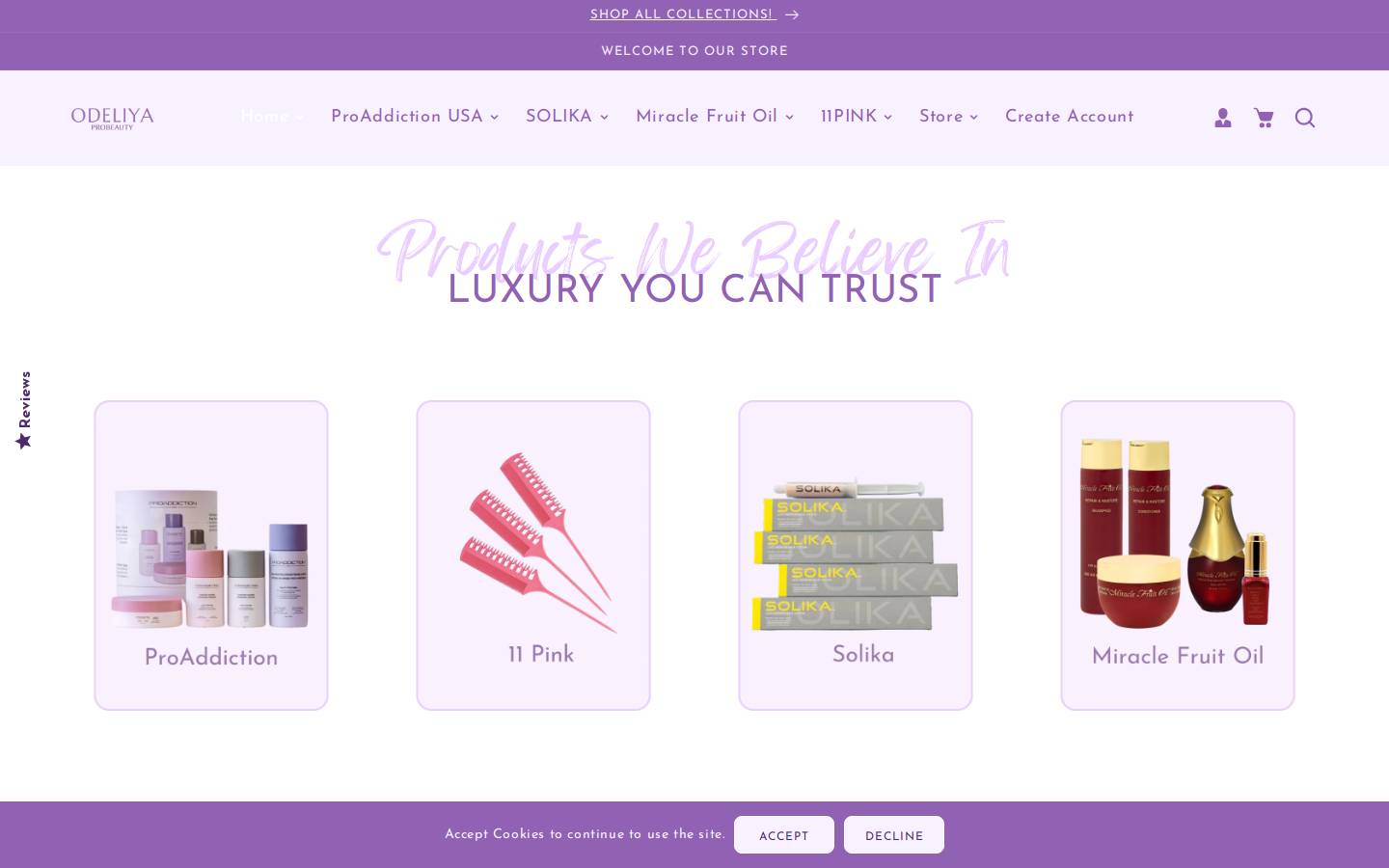odeliyaprobeauty.com homepage screenshot