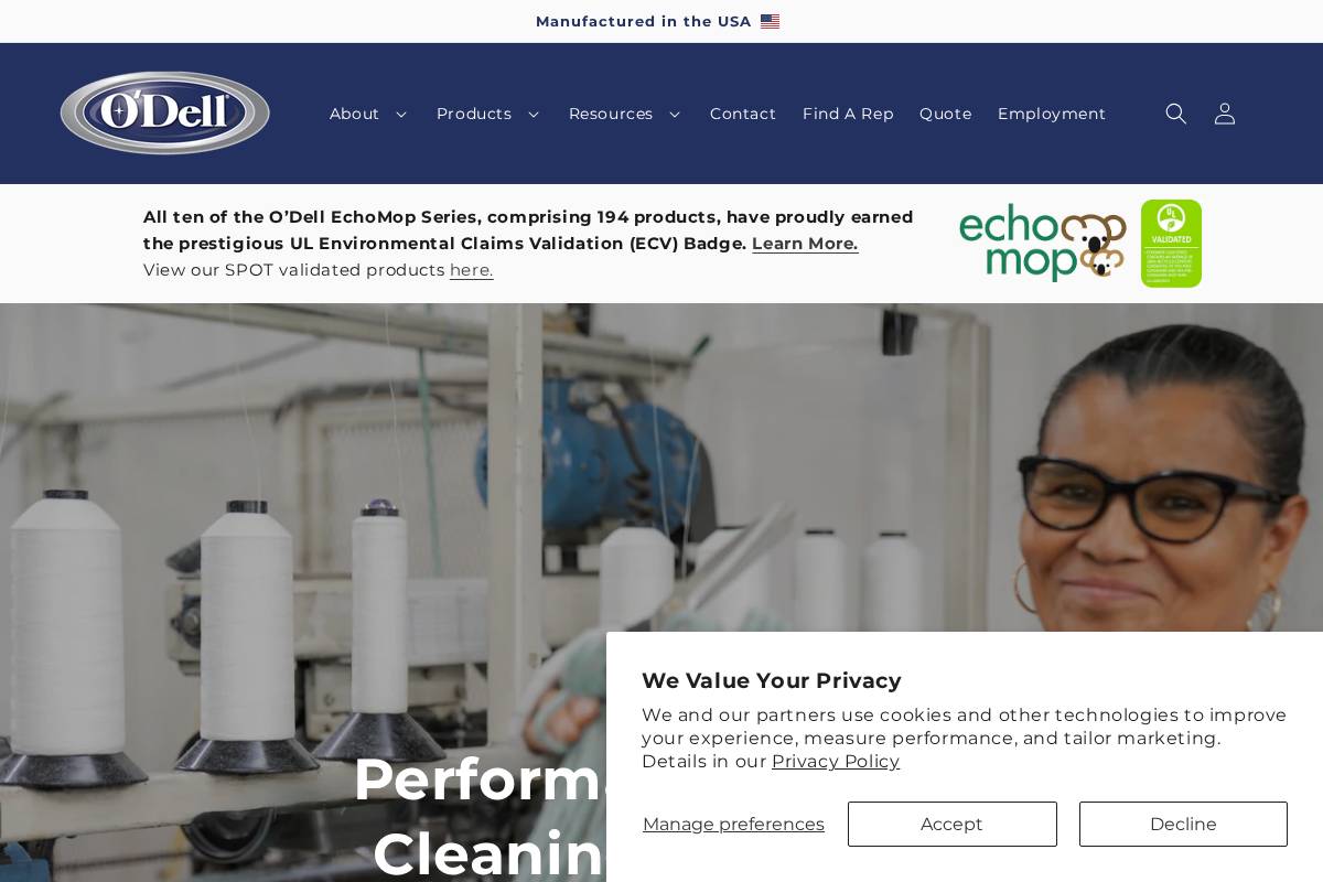 odellcorp.com homepage screenshot